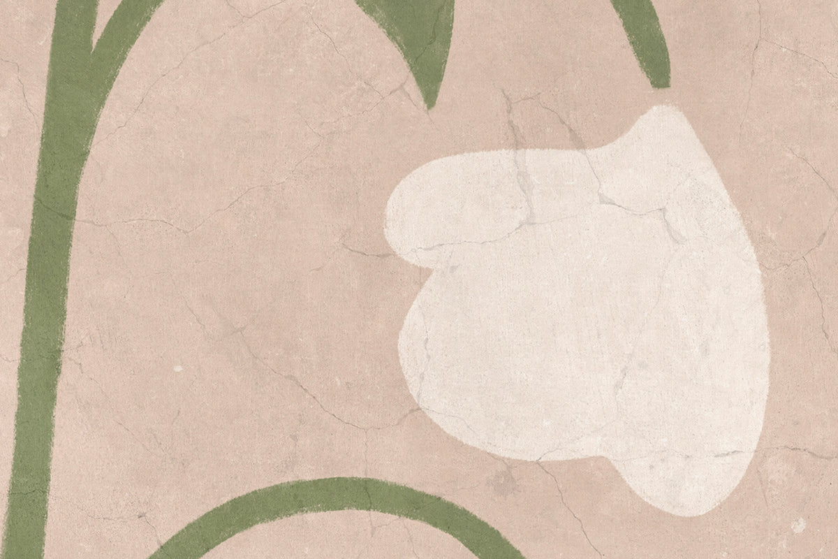 Folk Flower, Pink Mural Wallpaper - room preview 04