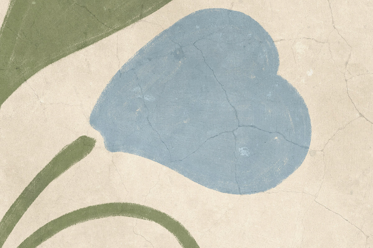 Folk Flower, Yellow Mural Wallpaper - room preview 04