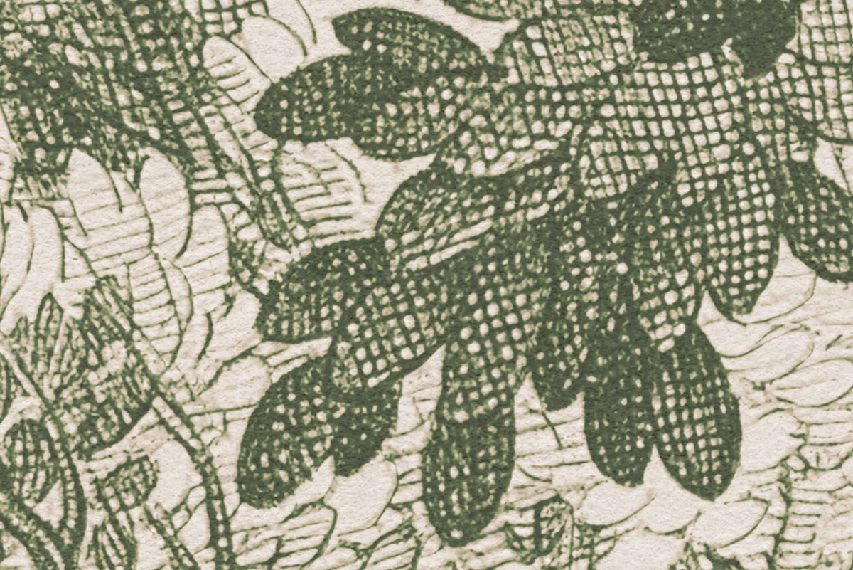Forest Engraving, Green Mural Wallpaper - room preview 04