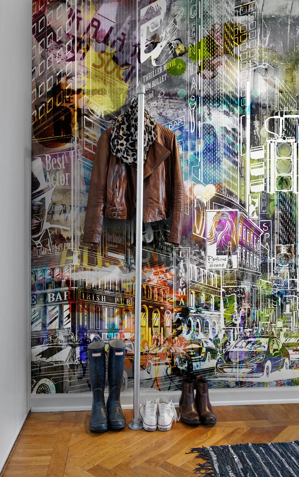 Cartoon City, Graffiti Mural Wallpaper - room preview 04