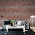 Brick Wall, Red Mural Wallpaper - room preview 04