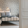Brick Wall, White Mural Wallpaper - room preview 04