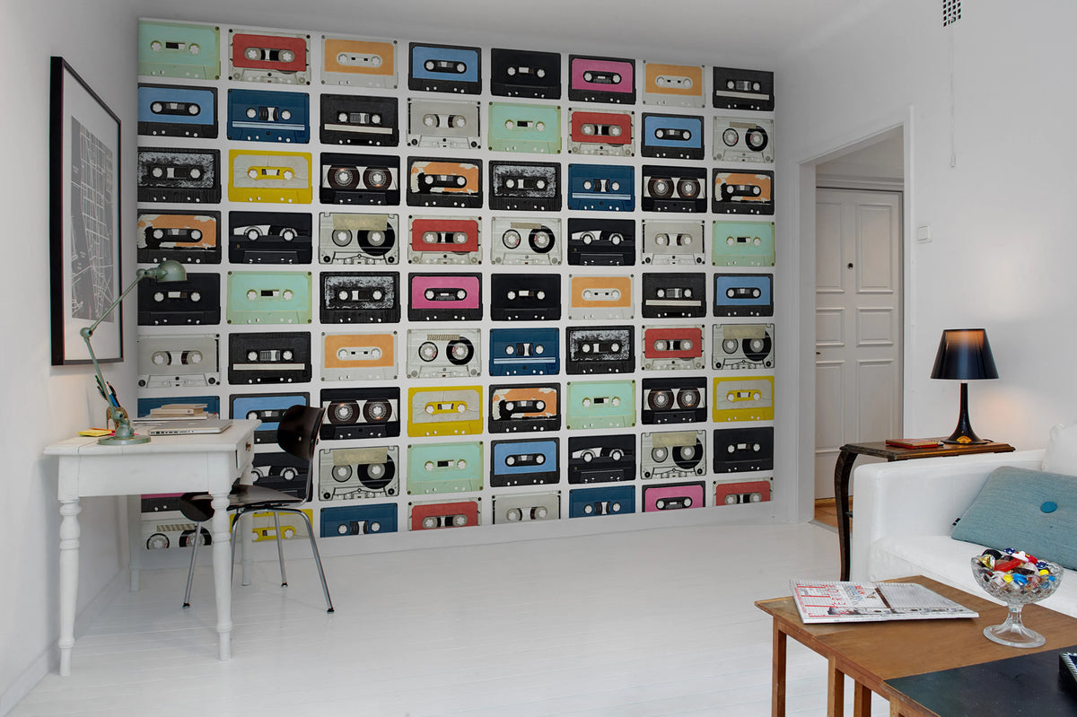 Mixed Tape Mural Wallpaper - room preview 04