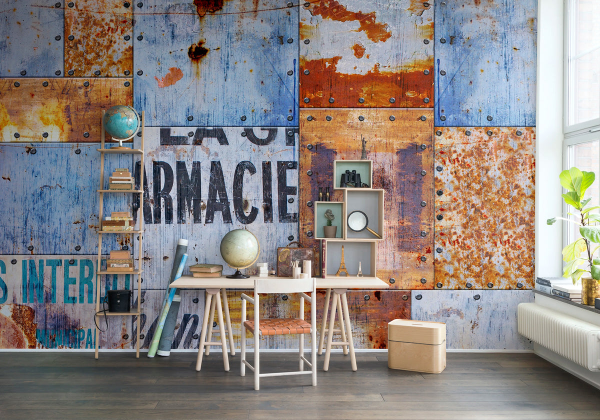Steel Plates Mural Wallpaper - room preview 04