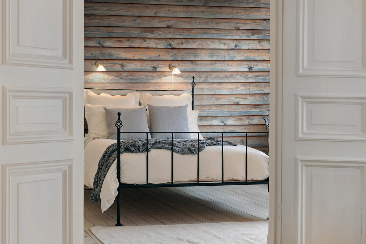 Horizontal Boards Mural Wallpaper - room preview 04
