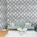 Concrete Trellis, Gray Mural Wallpaper - room preview 04