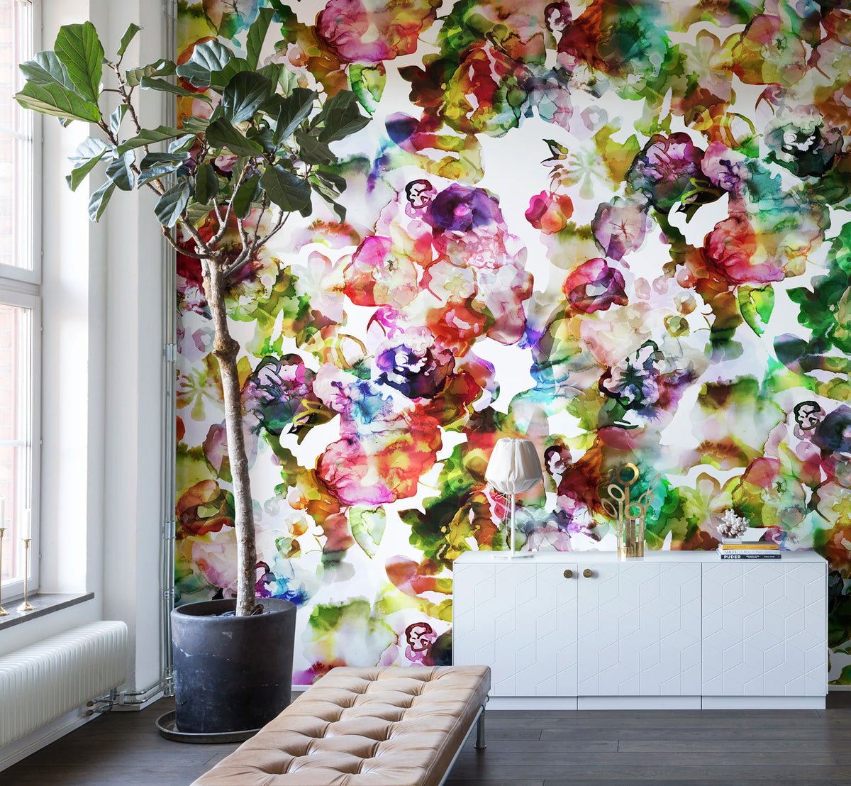 Lily Pond, Rainbow Mural Wallpaper - room preview 04