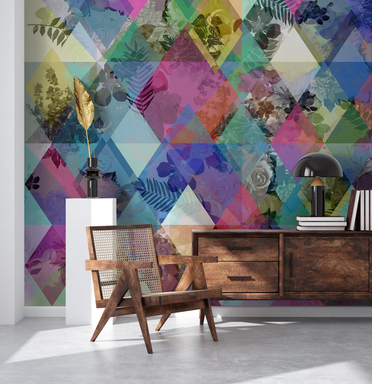 Harlequin Roses Mural Wallpaper - room preview 04