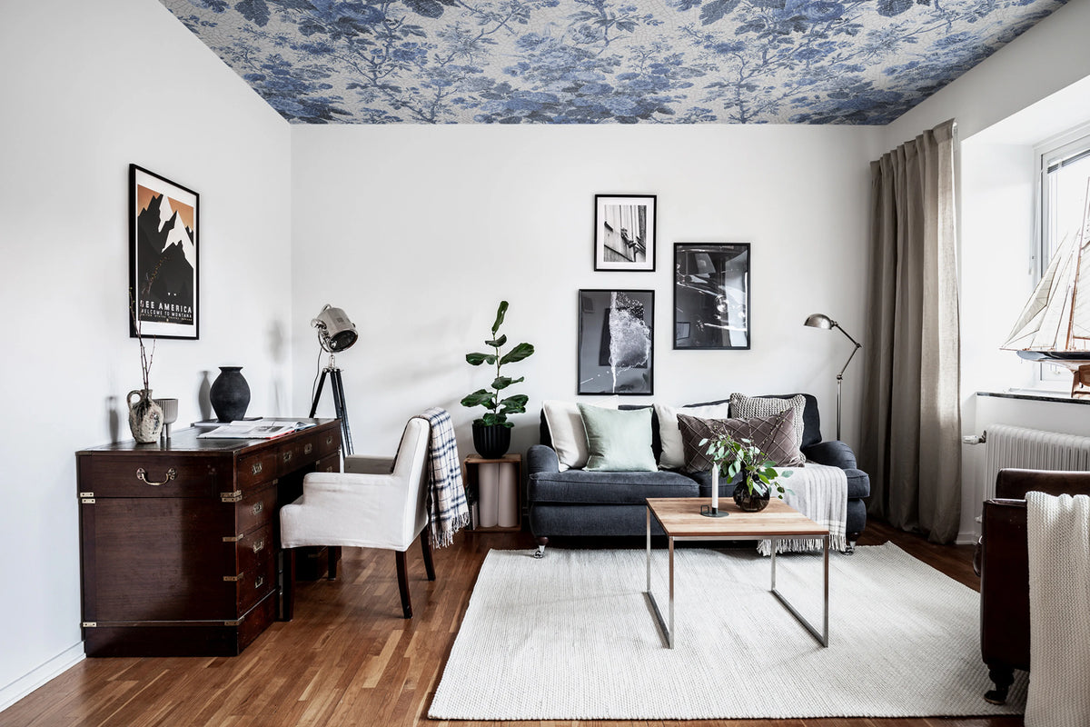 Porcelain, Blue Mural Wallpaper - room preview 04