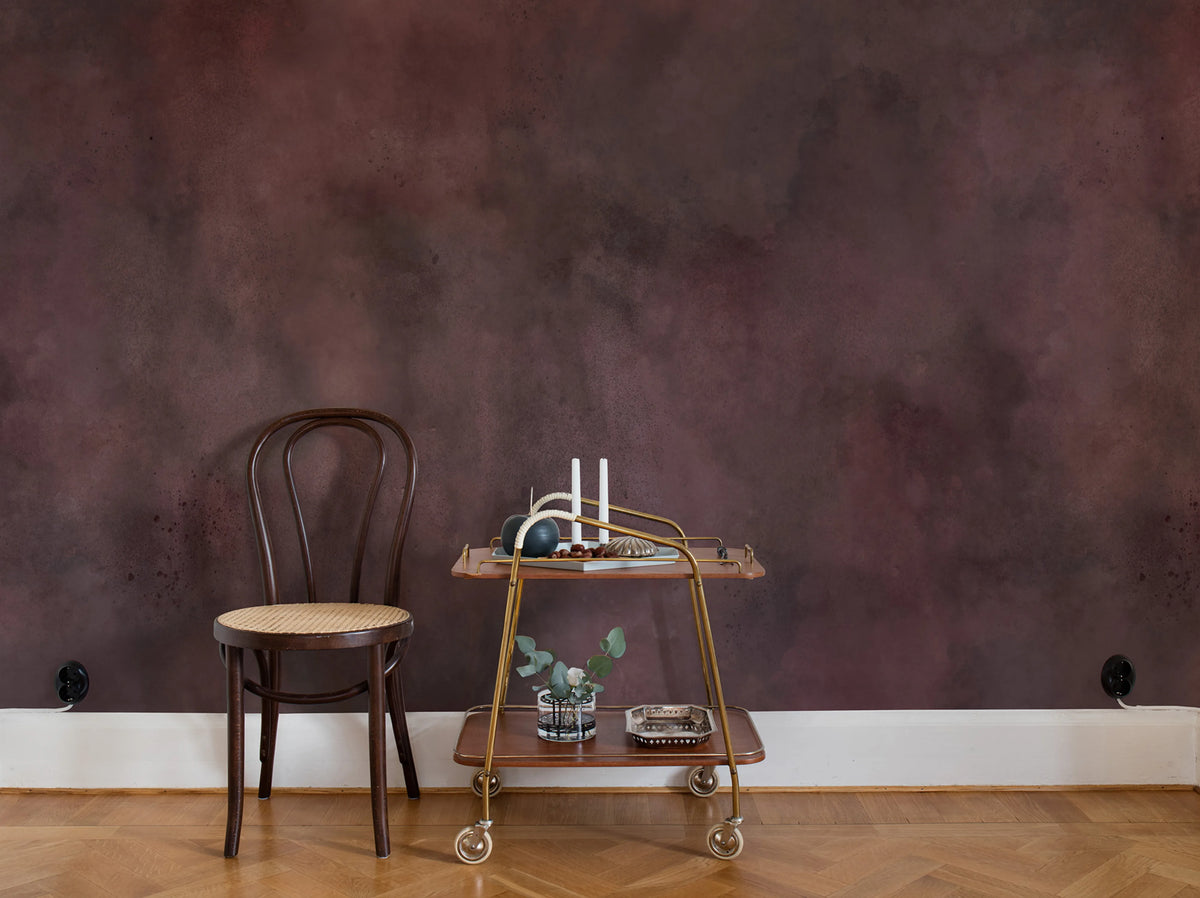 Color Clouds, Maroon Mural Wallpaper - room preview 04