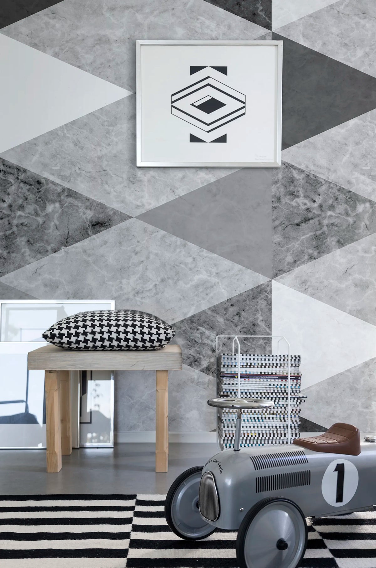 Geometric Marble Mural Wallpaper - room preview 04