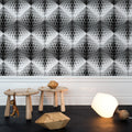 Pom Pom, Black Mural Wallpaper - room preview 04
