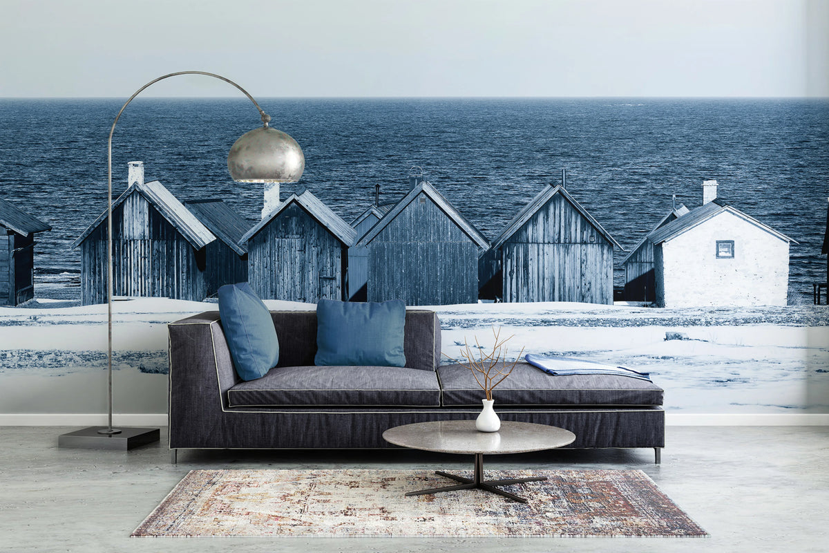 Boathouse Blues Mural Wallpaper - room preview 04