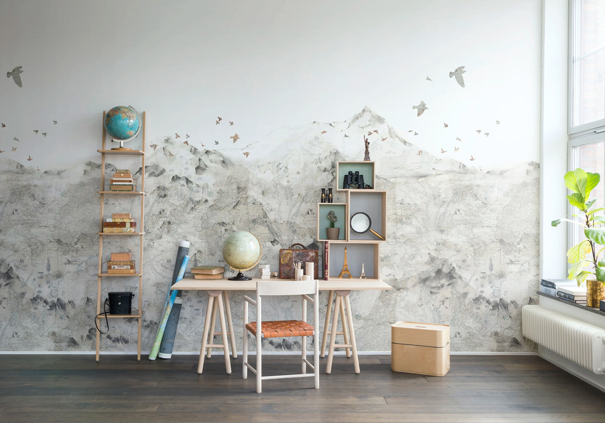 Paper Mountains Mural Wallpaper - room preview 04