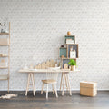 Birch Bark Braids, White Mural Wallpaper - room preview 04