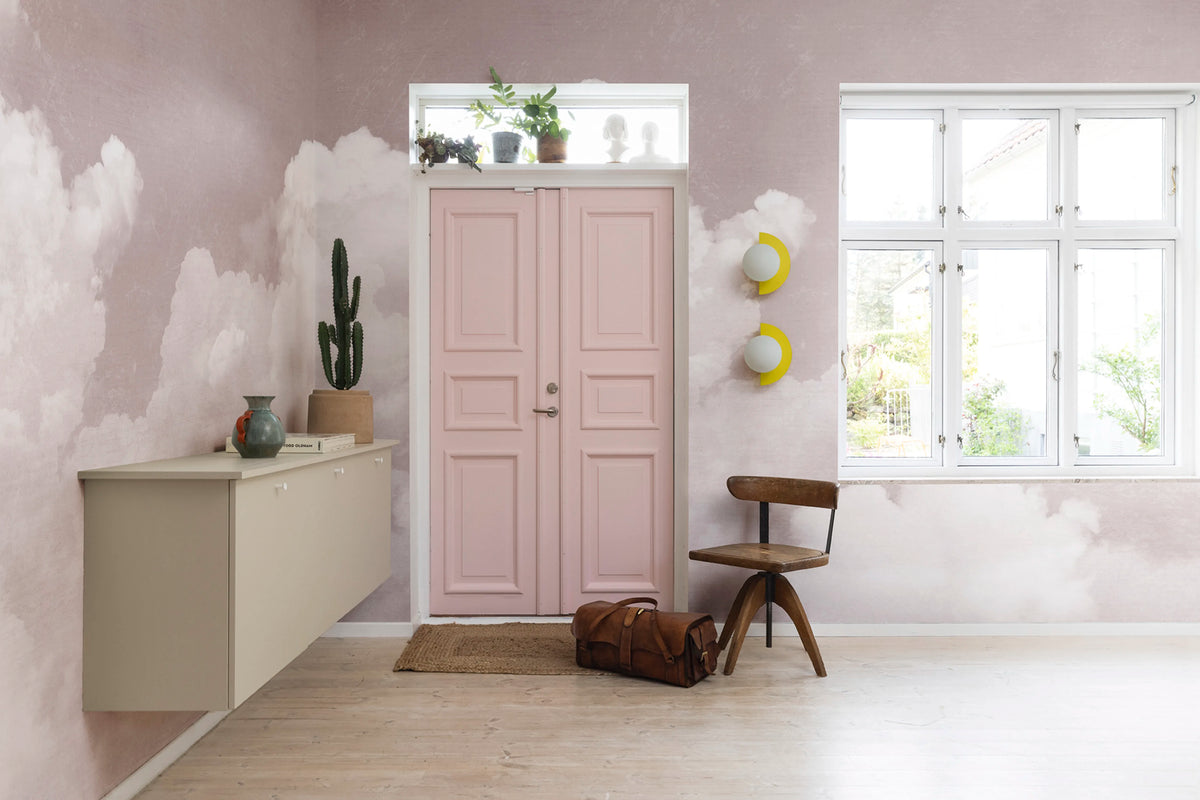 Cuddle Clouds, Pink Mural Wallpaper - room preview 04