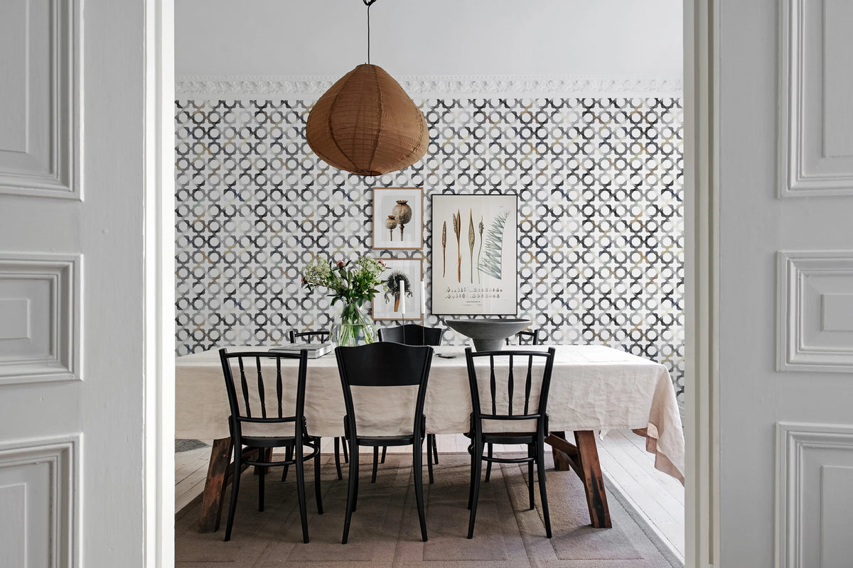 Patchwork Play, Gray Mural Wallpaper - room preview 04