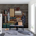Stacked Suitcases, Heap Mural Wallpaper - room preview 04