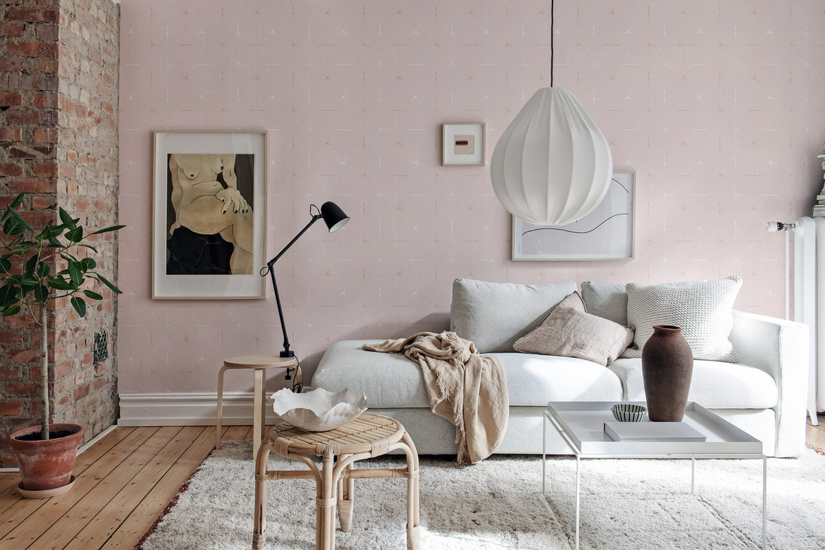 Perfect Fit, Powder Pink Mural Wallpaper - room preview 04