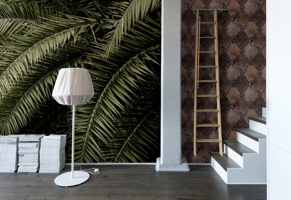 Leather Rhombs, Vintage Mural Wallpaper - room preview 04
