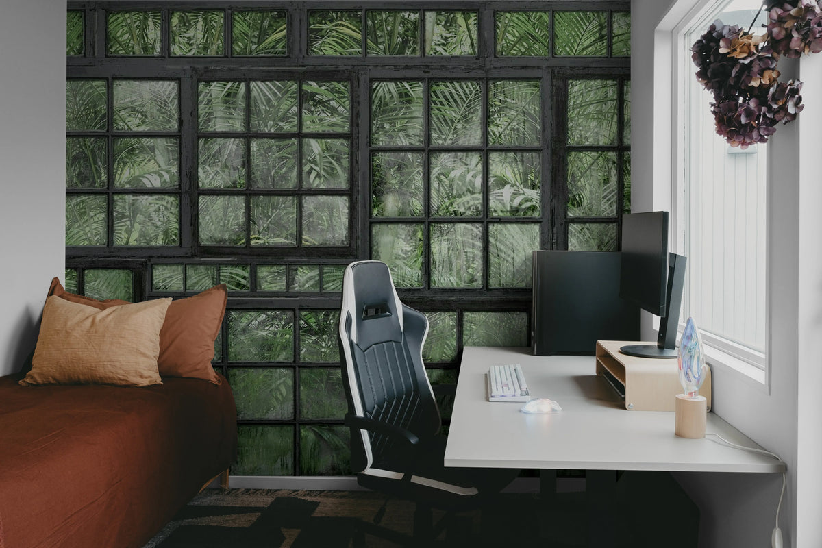 Perspective Jardin, Noir Mural Wallpaper - room preview 04
