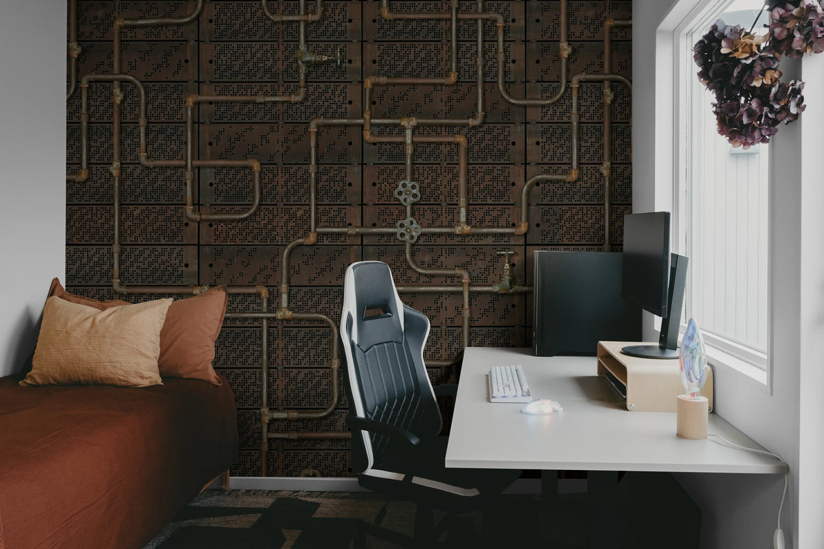 Pipework Oxidation Mural Wallpaper - room preview 04