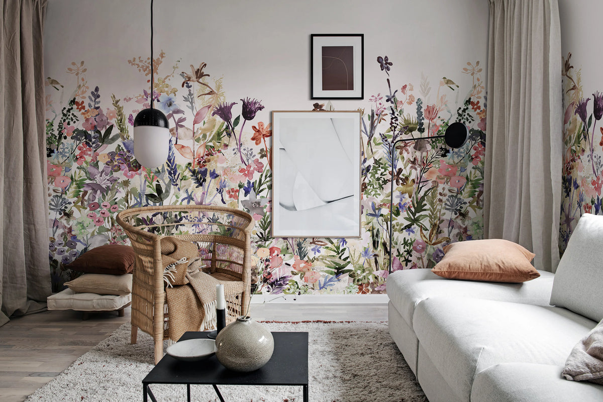 May Meadow, Pastel Mural Wallpaper - room preview 04