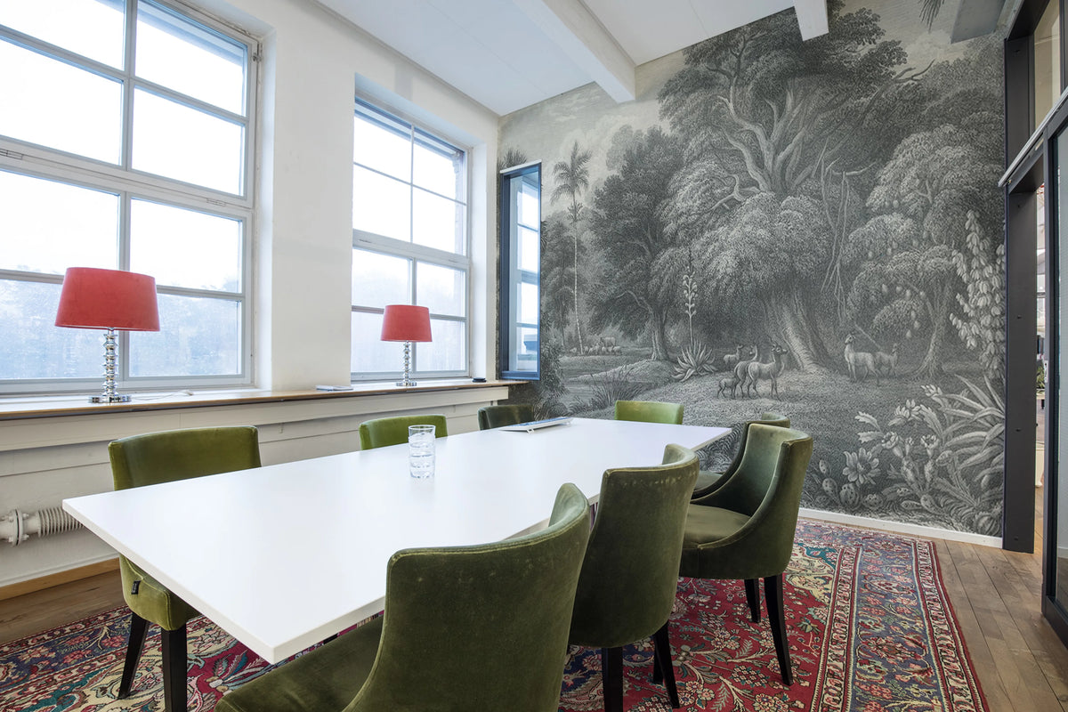 Jungle Land, Vintage Mural Wallpaper - room preview 04