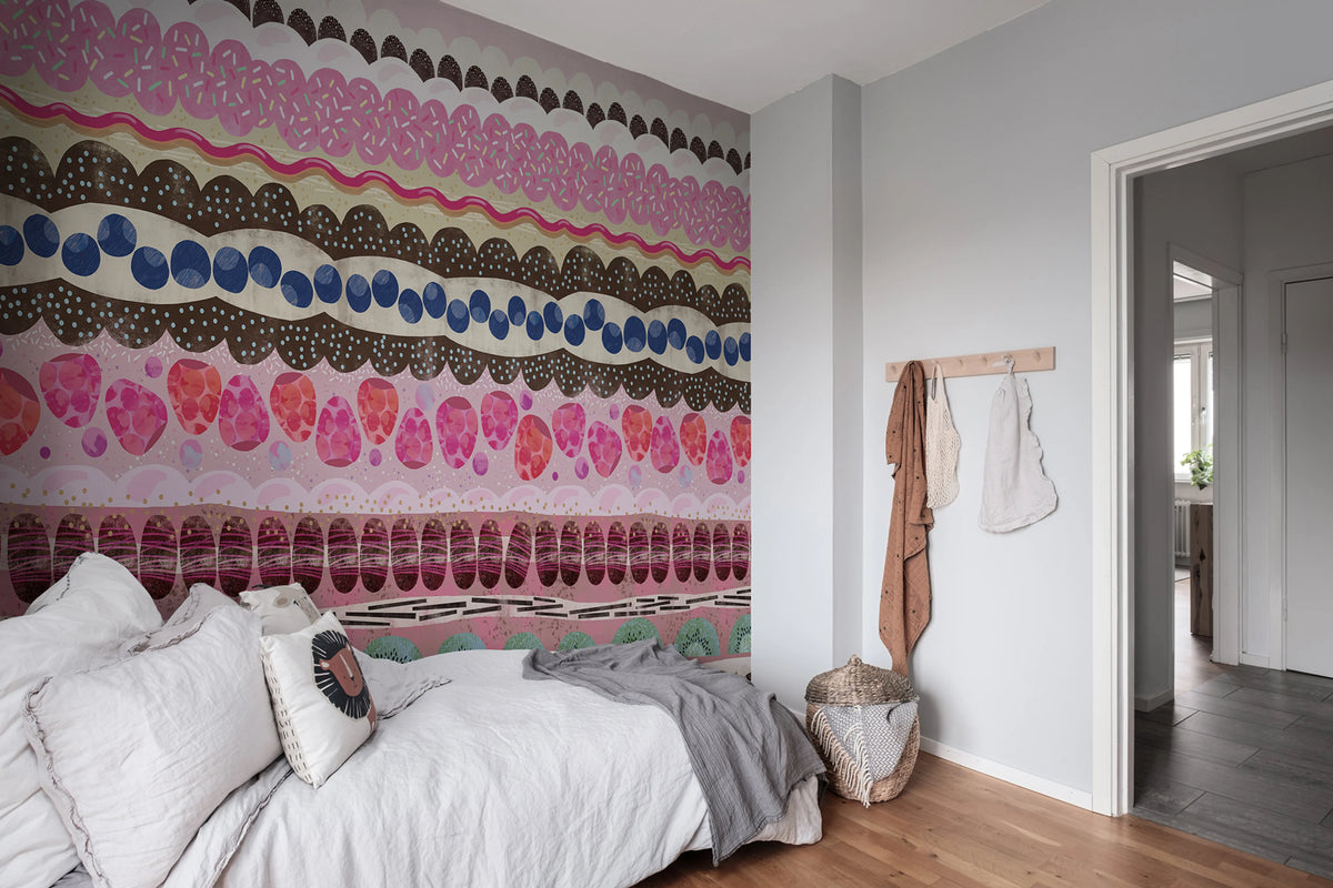 Sugar Stripes Mural Wallpaper - room preview 04