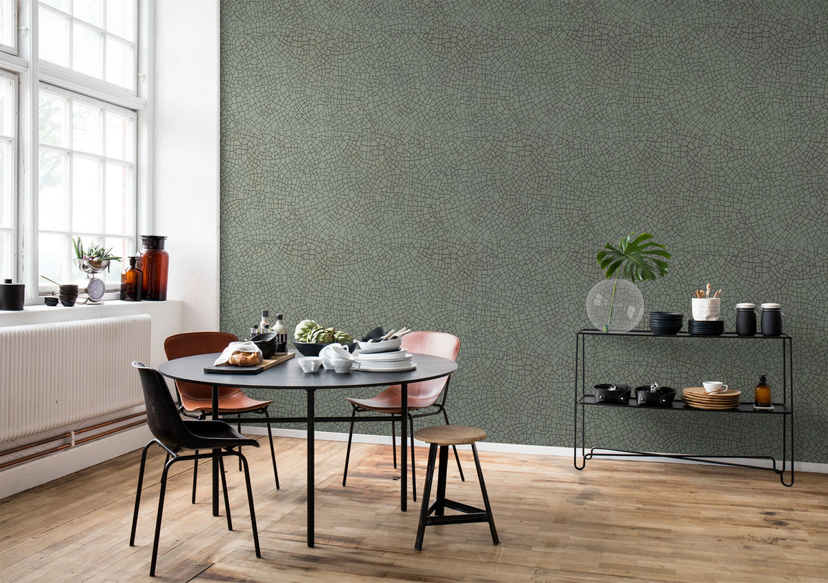 Raku Crackle, Jade Mural Wallpaper - room preview 04