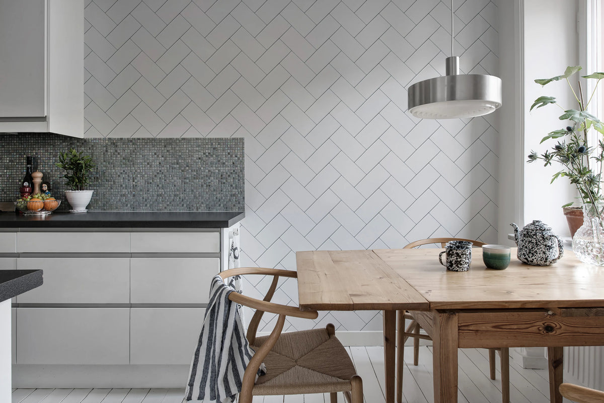 Fishbone Tiles Mural Wallpaper - room preview 04
