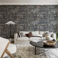 Stacked Bricks Mural Wallpaper - room preview 04