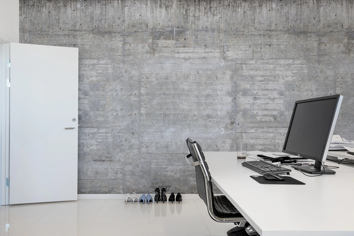 Wooden Concrete Mural Wallpaper - room preview 04