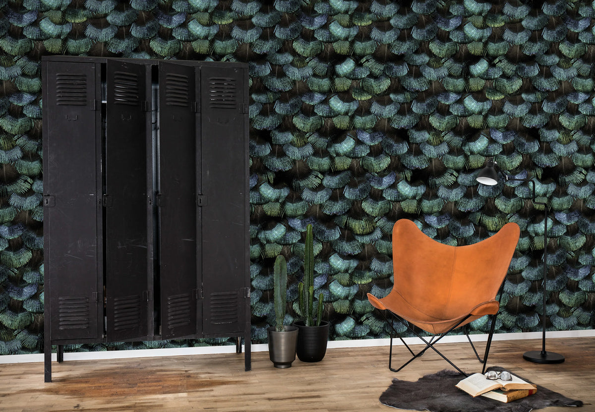 Peacock Plumage Mural Wallpaper - room preview 04