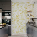 Animal Party, Yellow Mural Wallpaper - room preview 04