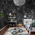 Animal Party, Blackboard Mural Wallpaper - room preview 04