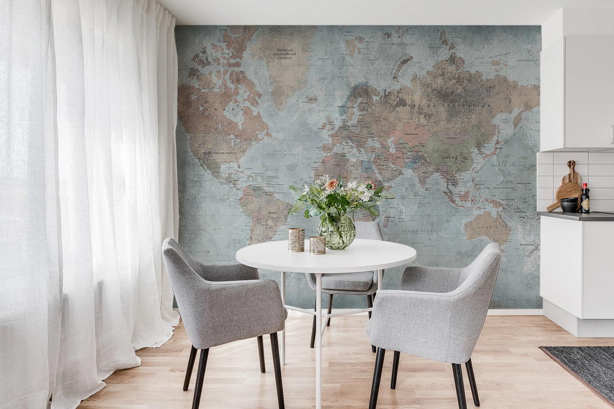 Around The World Mural Wallpaper - room preview 04