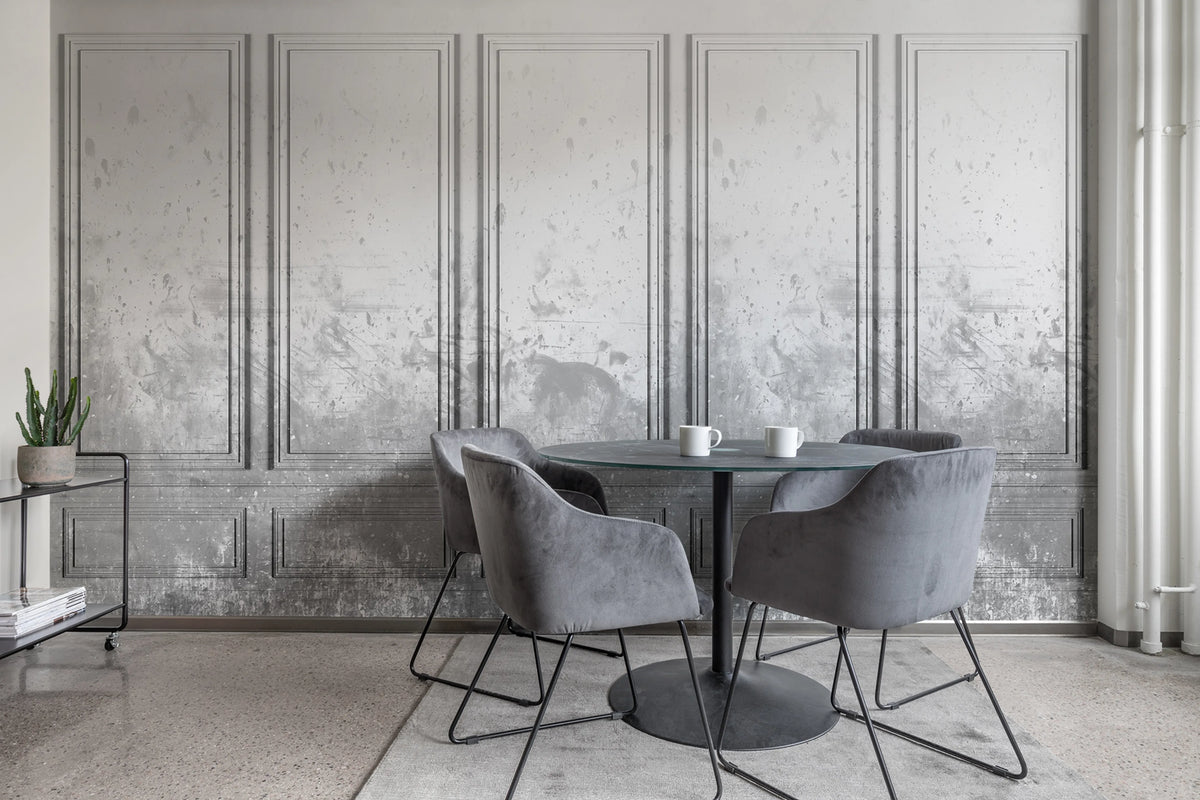 Patinated Panels, Smoke Mural Wallpaper - room preview 04