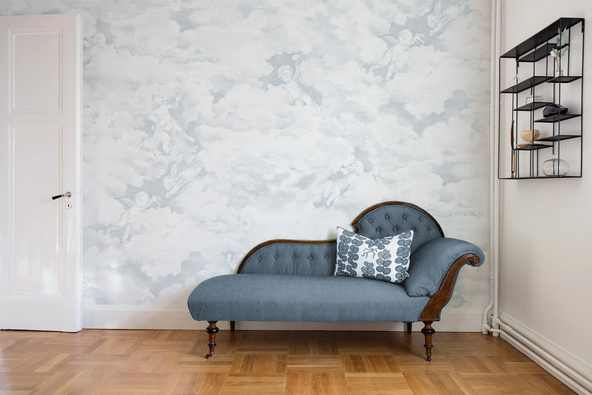Chubby Cherubs, Blue Mural Wallpaper - room preview 04