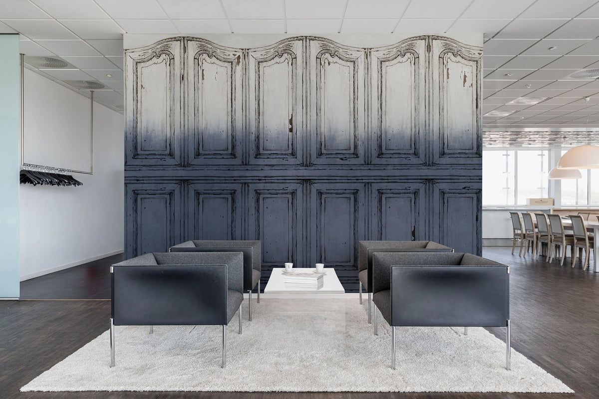 Parisian Panels, Dip Dye Blue Mural Wallpaper - room preview 04