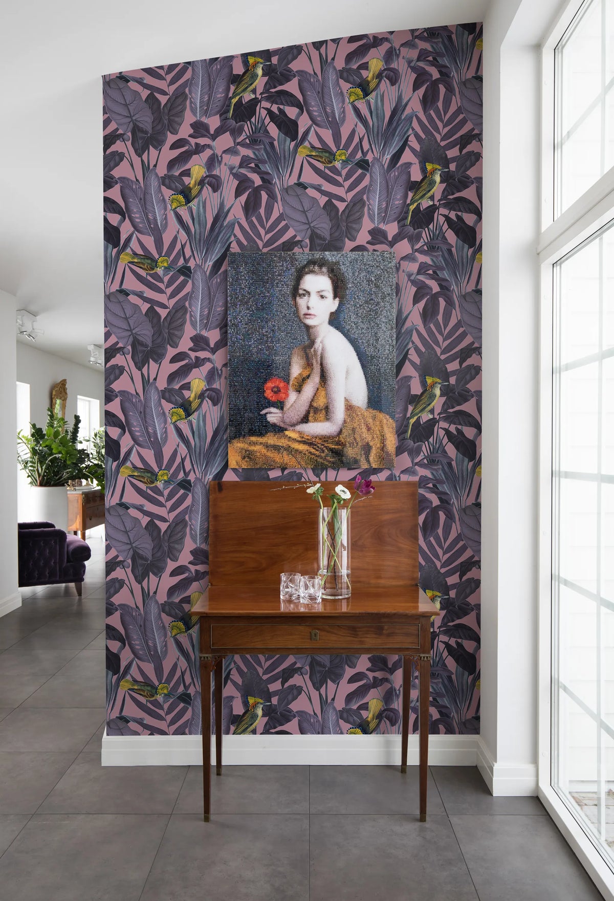 Yellow Bird, Dusk Mural Wallpaper - room preview 04
