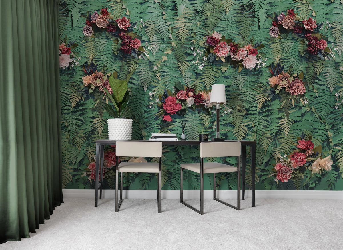 Unfading Flowers Mural Wallpaper - room preview 04