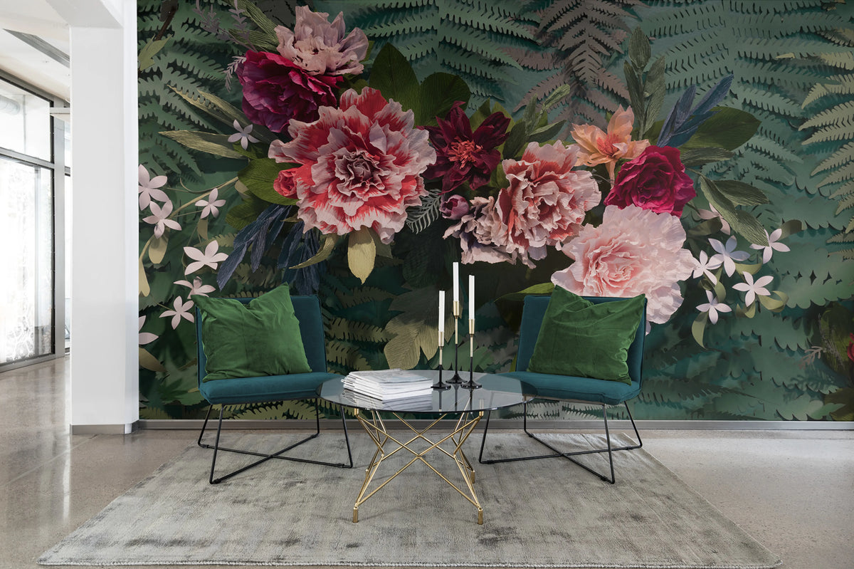 Unfading Flowers, Colossal Mural Wallpaper - room preview 04