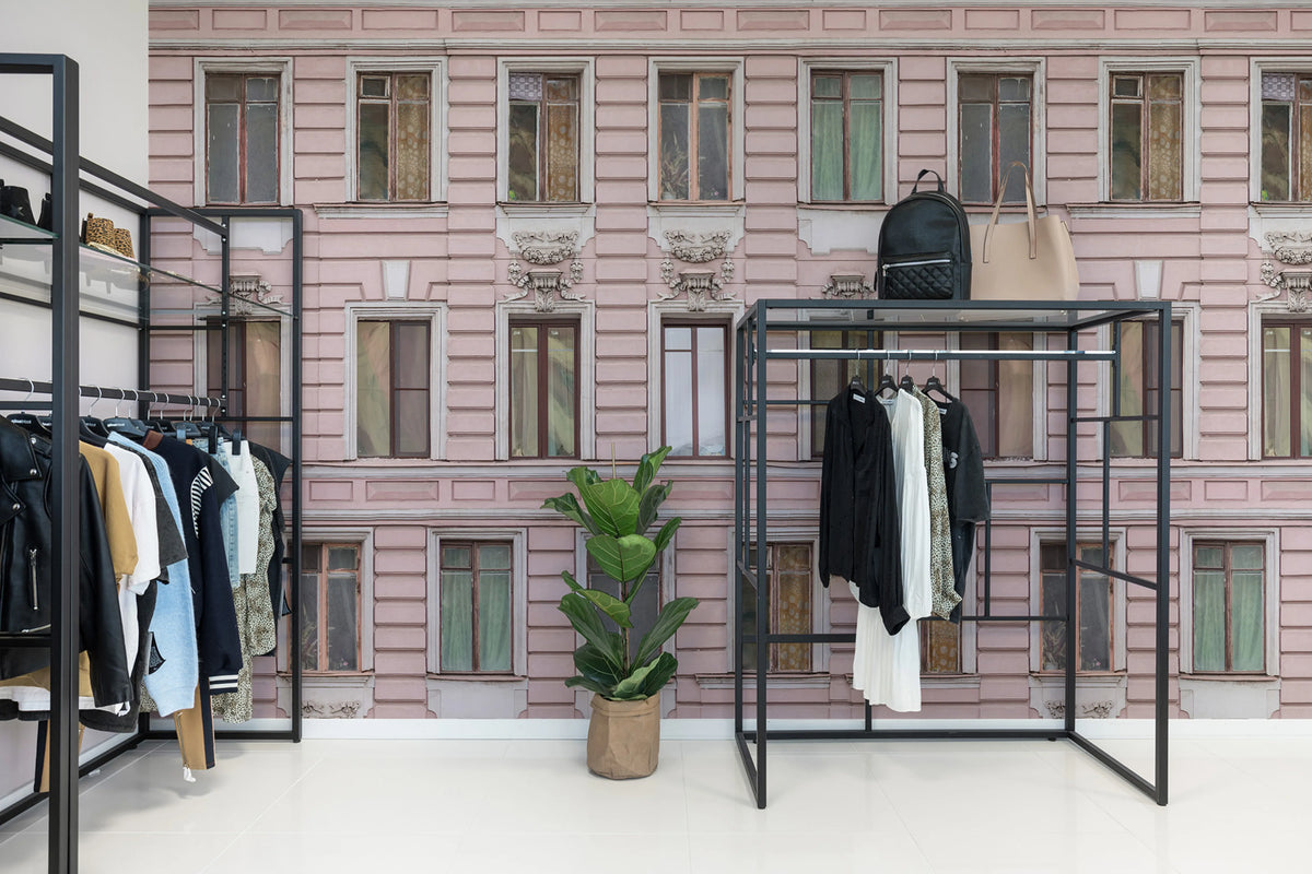 Pink Facade Mural Wallpaper - room preview 04