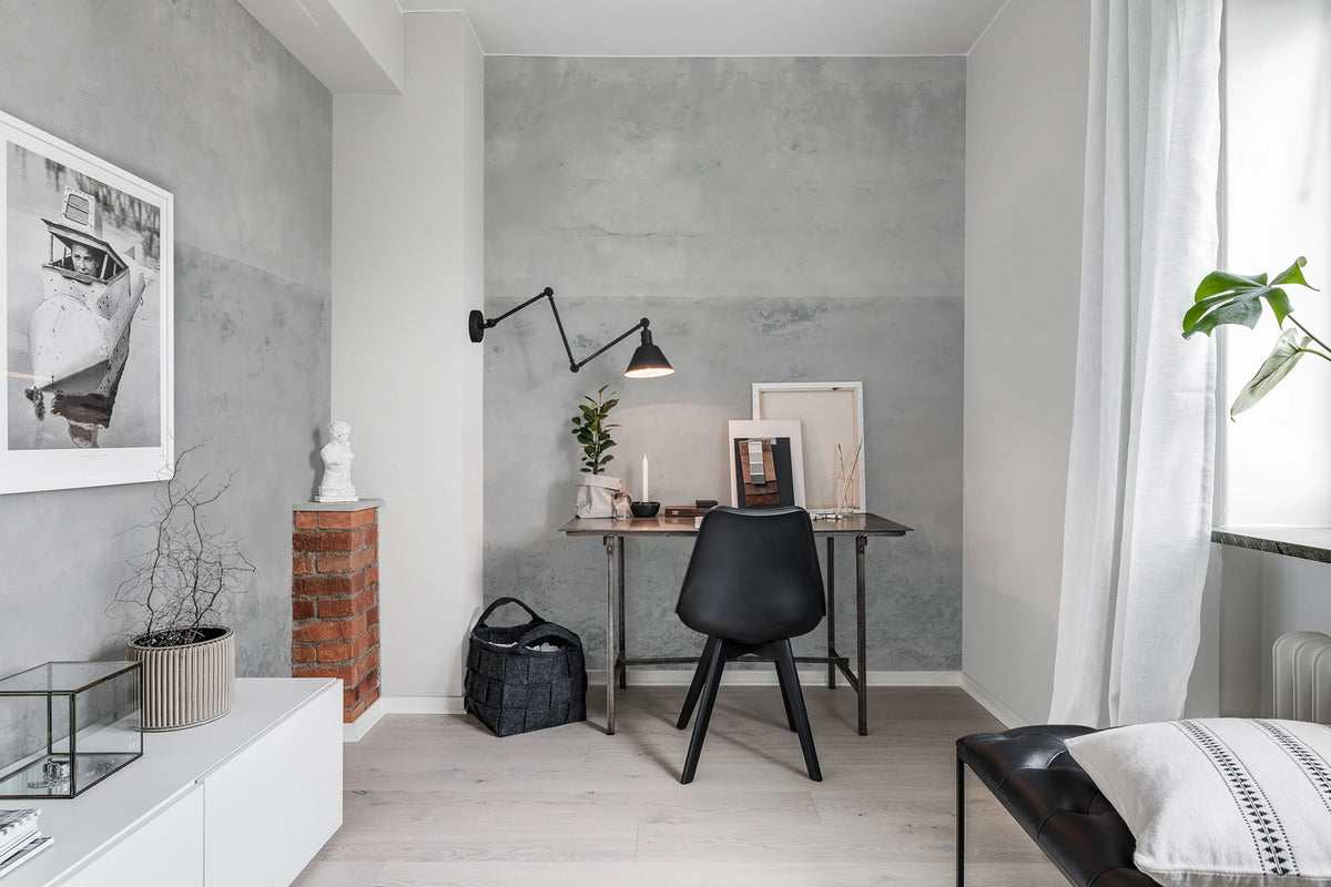 Urban Horizon, Gray Mural Wallpaper - room preview 04