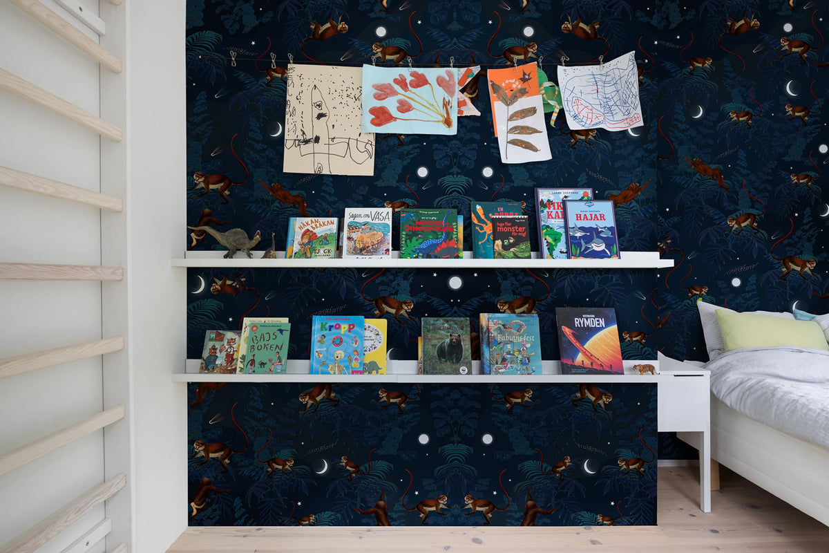 Space Monkey Mural Wallpaper - room preview 04