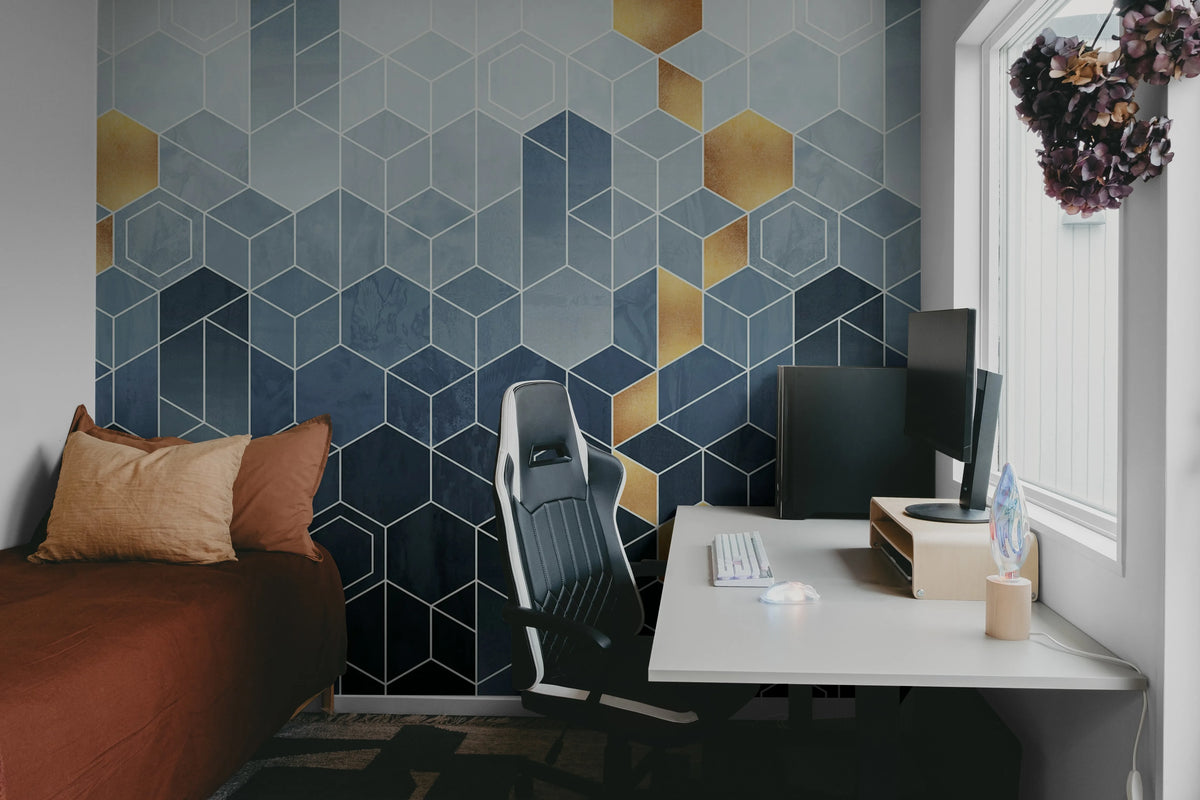 Gradient Geometry Mural Wallpaper - room preview 04