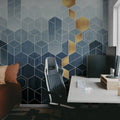Gradient Geometry Mural Wallpaper - room preview 04