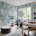 Retro Geometry, Ice Mural Wallpaper - room preview 04