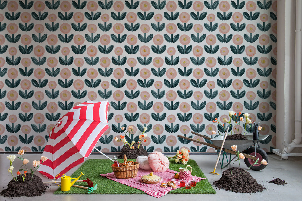 Flower Parade Mural Wallpaper - room preview 04